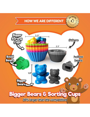 Osos de Conteo Jumbo Kids Korner - 48 Piezas para Preescolar