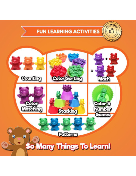 Osos de Conteo Jumbo Kids Korner - 48 Piezas para Preescolar