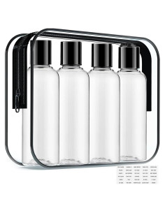 Kit de Botellas de Viaje 100ml HUIYI Aprobadas por TSA - 4 Piezas