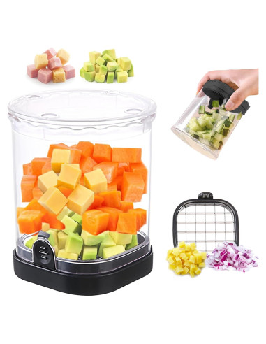 Taza Picadora de Verduras CEHNCEH - Acero Inoxidable - Negro