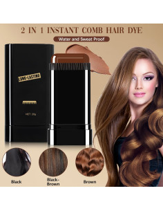 Stick de Tinte para Cabello Negro - Portátil y a Prueba de Sudor 2