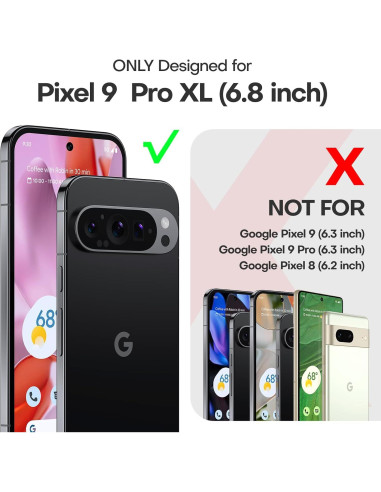Funda TAURI para Google Pixel 9 Pro XL, Protección Militar, Negra
