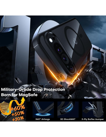 Funda TAURI para Google Pixel 9 Pro XL, Protección Militar, Negra