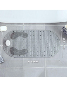Alfombrilla de Ducha Antideslizante MOLFUJ 81x40cm con Exfoliación 2