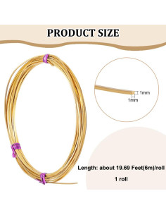 Alambre de Latón 6m 1mm BENECREAT para Joyería y Manualidades 2