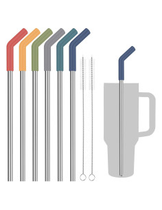 Pajitas Reutilizables Tomorotec 6PCS Acero Inoxidable 33cm