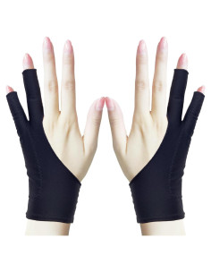 Guantes de Dibujo Digital Timebetter - Rechazo de Palma, S, Paquete de 2