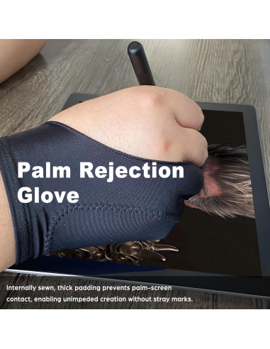 Guantes de Dibujo Digital Timebetter - Rechazo de Palma, S, Paquete de 2