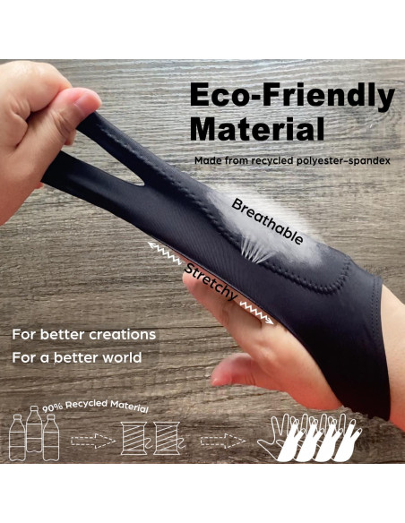 Guantes de Dibujo Digital Timebetter - Rechazo de Palma, S, Paquete de 2 Guantes de Dibujo Digital Timebetter - Rechazo de Palma, S, Paquete de 2