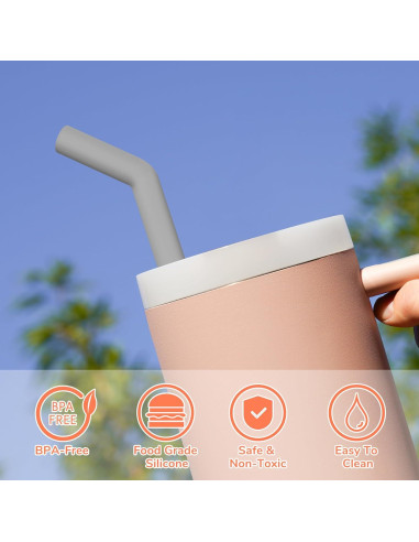 Pajitas Reutilizables Tomorotec 6PCS Acero Inoxidable 33cm