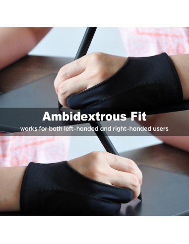 Guantes de Dibujo Digital Timebetter - Rechazo de Palma, S, Paquete de 2