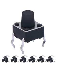 Interruptor Táctil Momentáneo 4 Pines DIP MURVE 100 Pcs 6x6x7mm