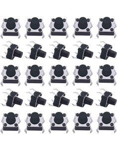 Interruptor Táctil Momentáneo 4 Pines DIP MURVE 100 Pcs 6x6x7mm 2