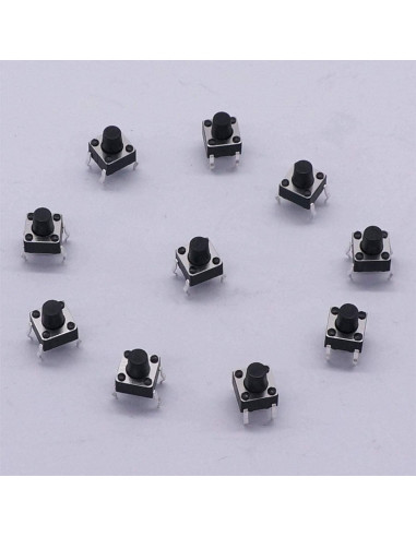 Interruptor Táctil Momentáneo 4 Pines DIP MURVE 100 Pcs 6x6x7mm