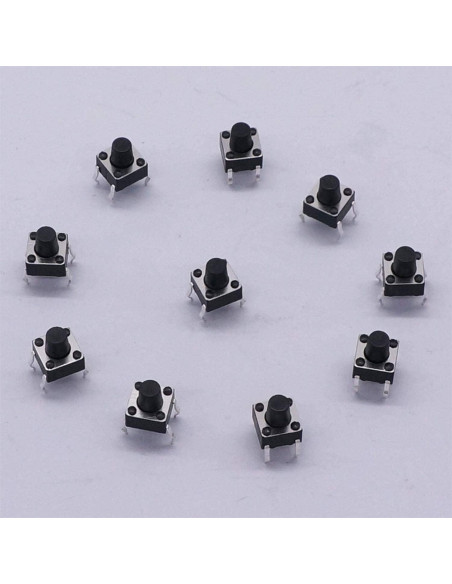 Interruptor Táctil Momentáneo 4 Pines DIP MURVE 100 Pcs 6x6x7mm