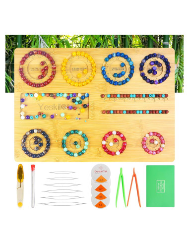 Tablero de cuentas de bambú Yeskilot 40x29 cm para DIY