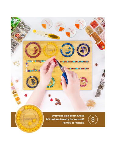 Tablero de cuentas de bambú Yeskilot 40x29 cm para DIY