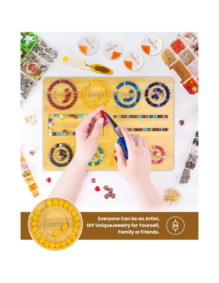 Tablero de cuentas de bambú Yeskilot 40x29 cm para DIY