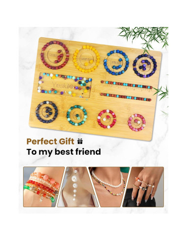 Tablero de cuentas de bambú Yeskilot 40x29 cm para DIY