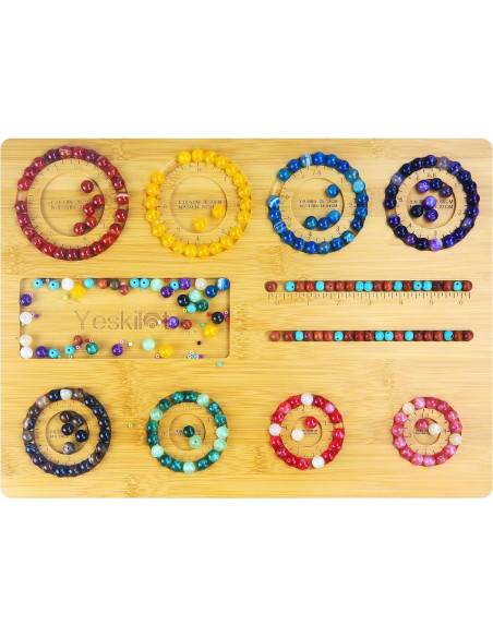 Tablero de cuentas de bambú Yeskilot 40x29 cm para DIY