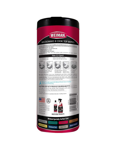 Toallitas de limpieza Weiman para microondas y estufas - 120 unidades