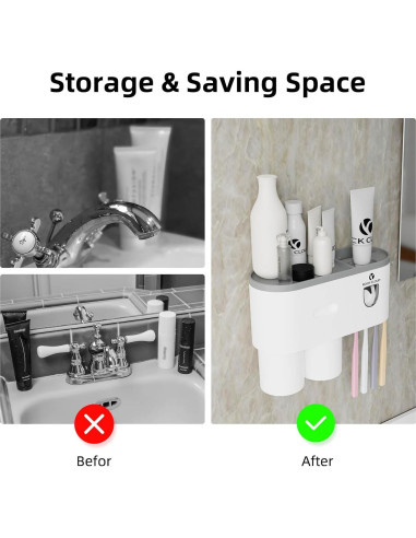 Soporte de Cepillos de Dientes ROCK CLOUD con Dispensador Automático