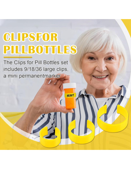 18 Clips para Botellas de Medicamentos DOAGEAS - Etiquetado Fácil