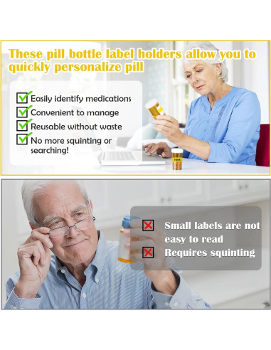 18 Clips para Botellas de Medicamentos DOAGEAS - Etiquetado Fácil