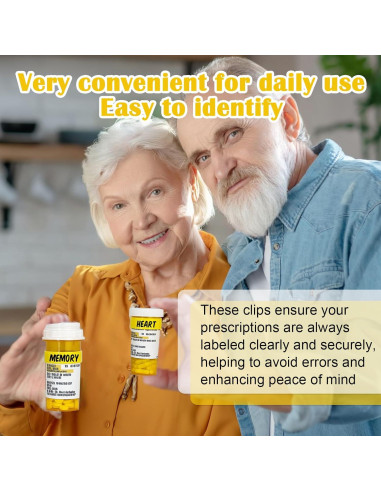18 Clips para Botellas de Medicamentos DOAGEAS - Etiquetado Fácil