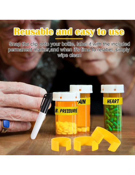 18 Clips para Botellas de Medicamentos DOAGEAS - Etiquetado Fácil