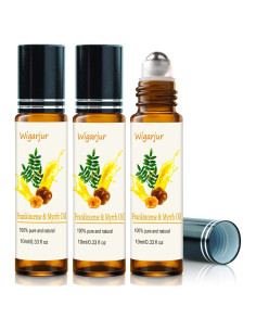 3 PCS Aceites Esenciales Roll On Incienso, Pachulí, Mirra 9.86 ml