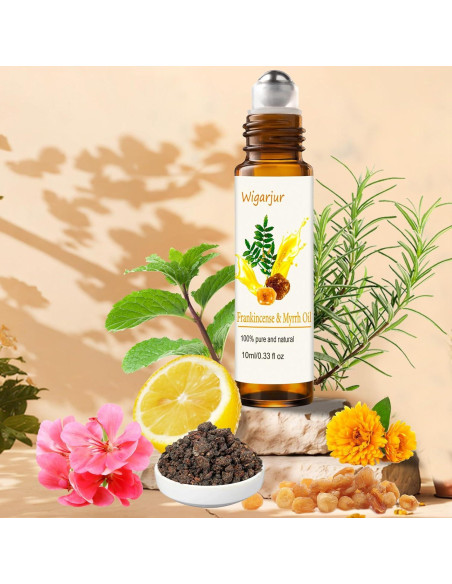 3 PCS Aceites Esenciales Roll On Incienso, Pachulí, Mirra 9.86 ml