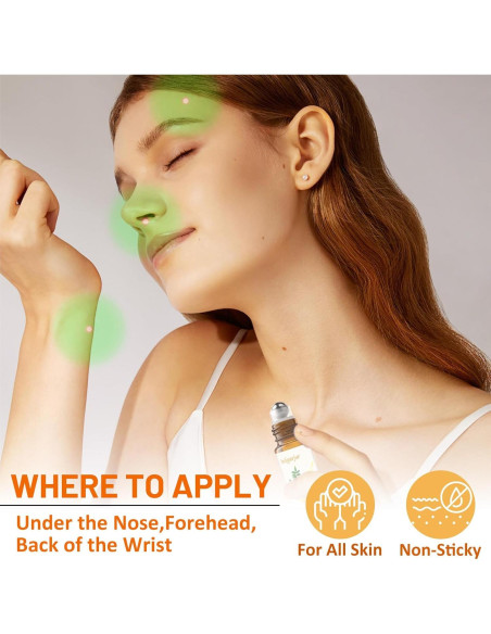 3 PCS Aceites Esenciales Roll On Incienso, Pachulí, Mirra 9.86 ml