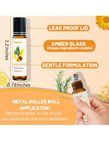 3 PCS Aceites Esenciales Roll On Incienso, Pachulí, Mirra 9.86 ml