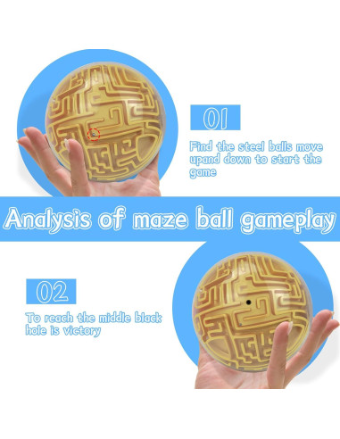 Juego de 2 Bolas Laberinto 3D Hymaz - Desafíos Mágicos