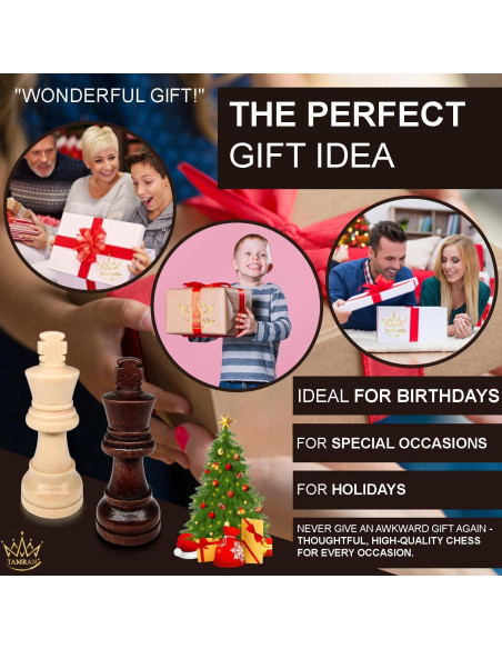 Juego de Ajedrez Magnético de Madera TAMRAN 15 Pulgadas Plegable