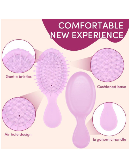 Paquete de 15 Mini Cepillos Desenredantes YOJOR para Cabello Paquete de 15 Mini Cepillos Desenredantes YOJOR para Cabello