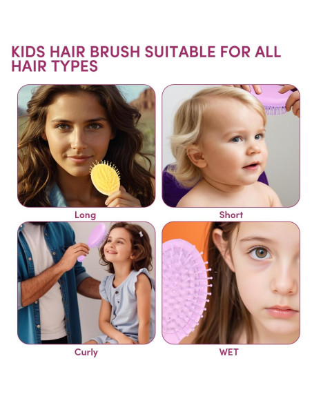 Paquete de 15 Mini Cepillos Desenredantes YOJOR para Cabello Paquete de 15 Mini Cepillos Desenredantes YOJOR para Cabello