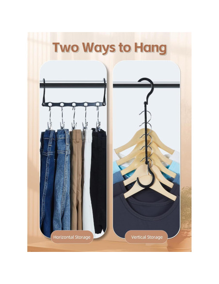 Perchas Ahorra Espacio HOUSE DAY - Paquete de 8 Negras