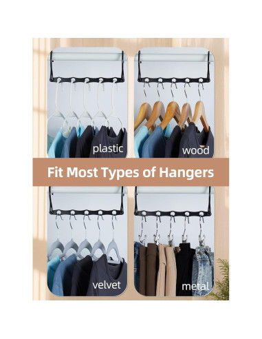 Perchas Ahorra Espacio HOUSE DAY - Paquete de 8 Negras