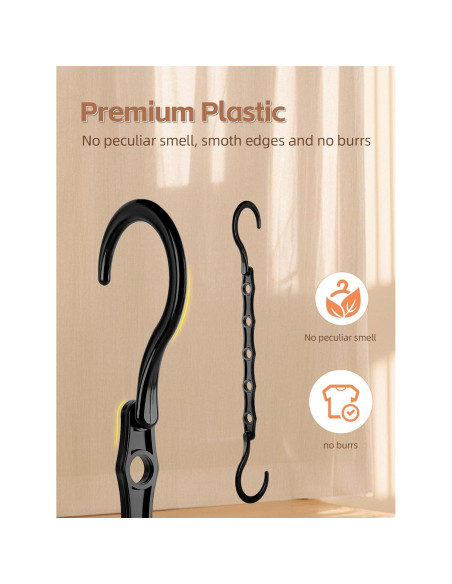 Perchas Ahorra Espacio HOUSE DAY - Paquete de 8 Negras