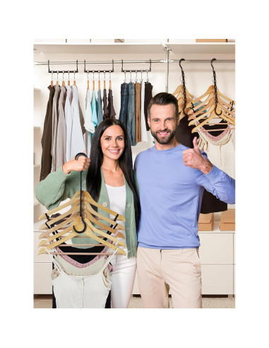 Perchas Ahorra Espacio HOUSE DAY - Paquete de 8 Negras