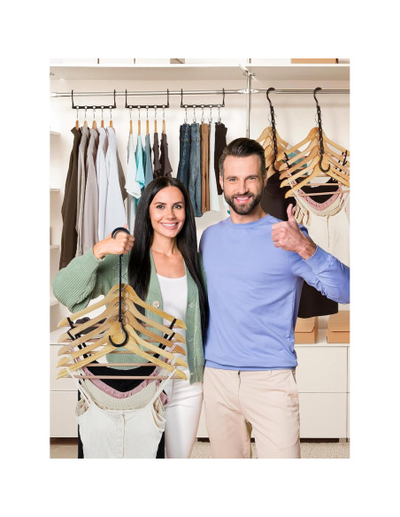 Perchas Ahorra Espacio HOUSE DAY - Paquete de 8 Negras