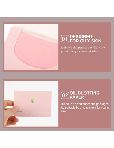 300 Hojas Absorbentes de Aceite Facial FRCOLOR - Papel Ultra Delgado