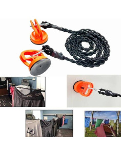 Cuerda elástica para colgar ropa AUXPhome 1.5m a 3.5m con ventosas 2
