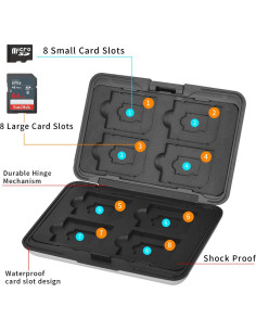 Caja de Aluminio para Tarjetas de Memoria Qkenvo SDH-01 Plata 2