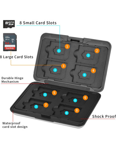 Caja de Aluminio para Tarjetas de Memoria Qkenvo SDH-01 Plata
