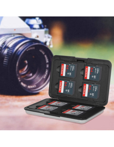 Caja de Aluminio para Tarjetas de Memoria Qkenvo SDH-01 Plata