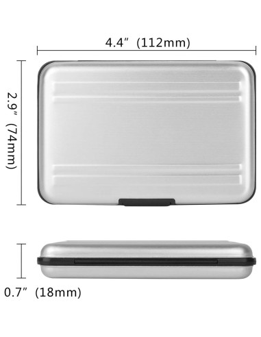 Caja de Aluminio para Tarjetas de Memoria Qkenvo SDH-01 Plata