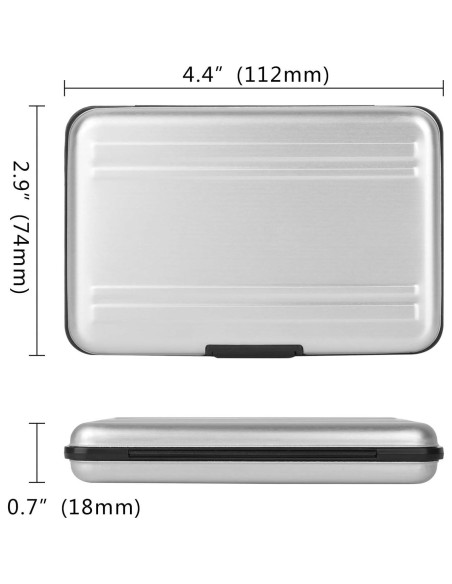 Caja de Aluminio para Tarjetas de Memoria Qkenvo SDH-01 Plata